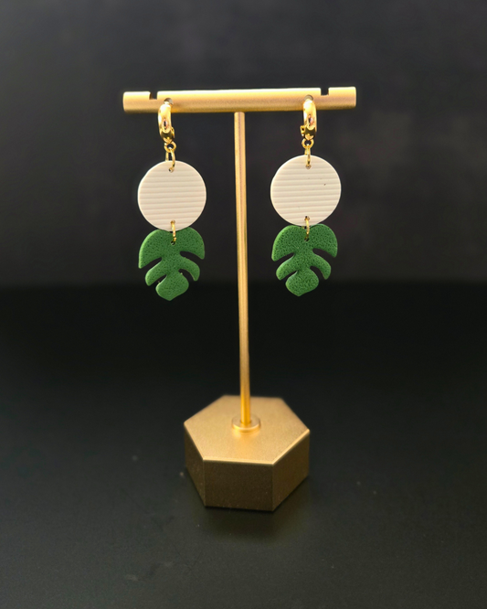 Monstera Stack | Polymer Clay Earrings