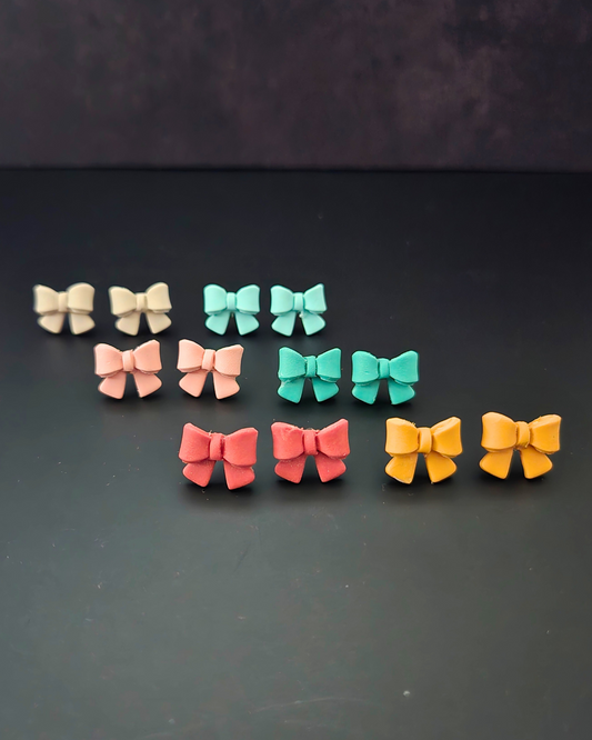 Fall Bow Studs | Polymer Clay Earrings