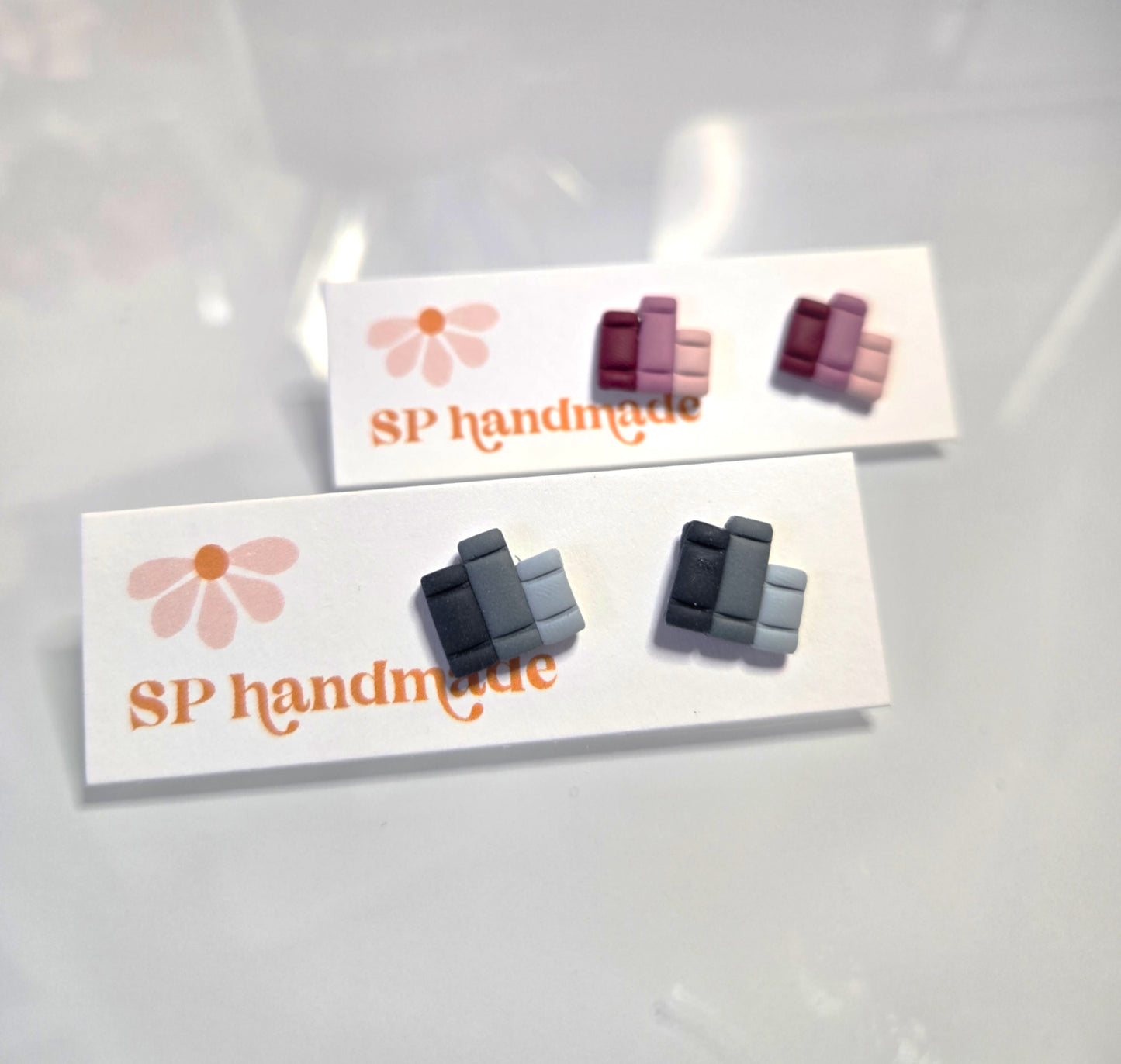 Book Stack Studs | Polymer Clay Earrings