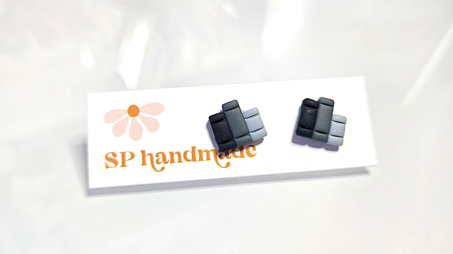 Book Stack Studs | Polymer Clay Earrings