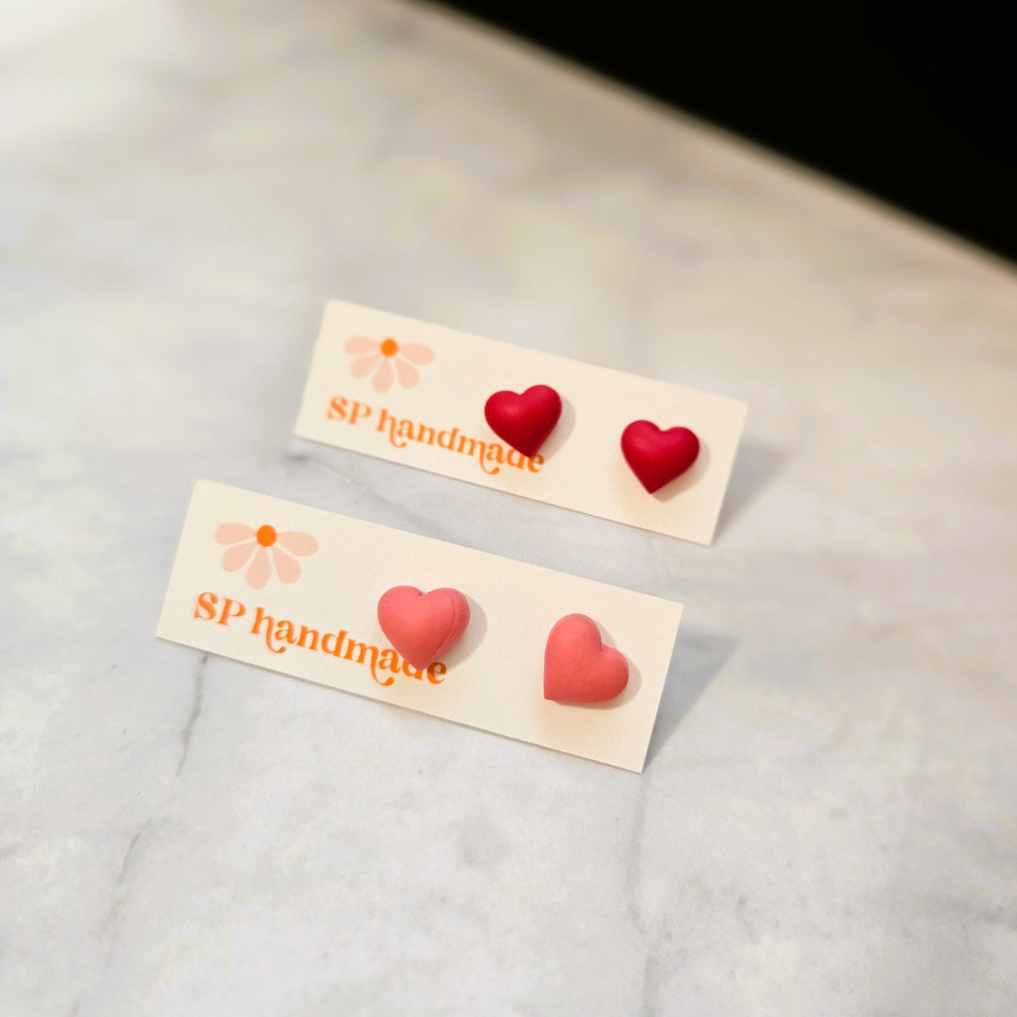 Bubble Heart Studs | Polymer Clay Earrings