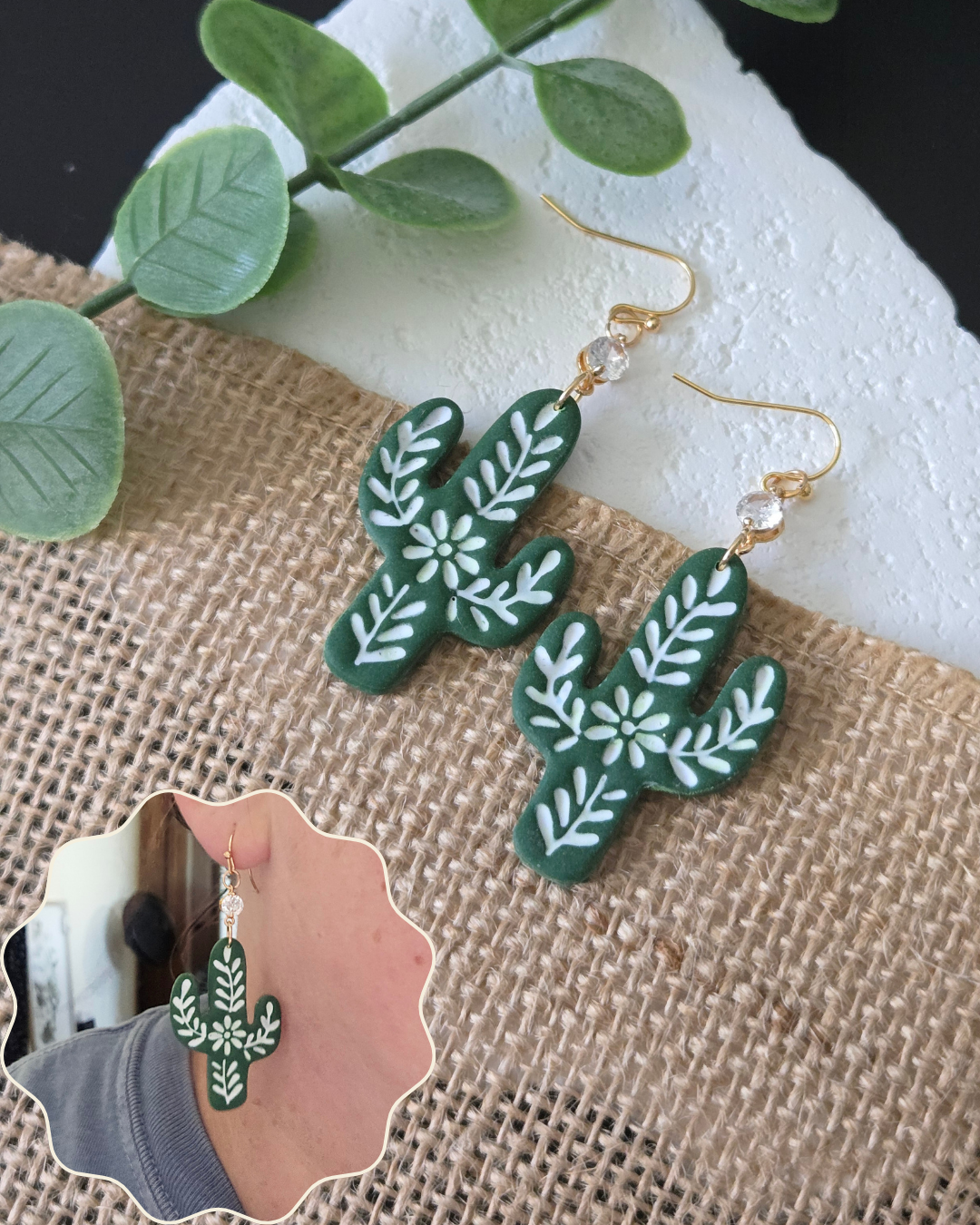 Cactus Dangles | Polymer Clay Earrings