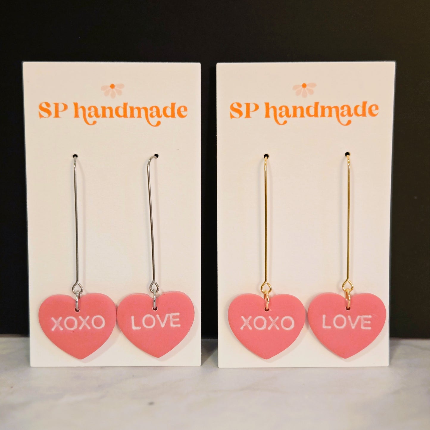 Conversation Heart Dangles | Polymer Clay Earrings