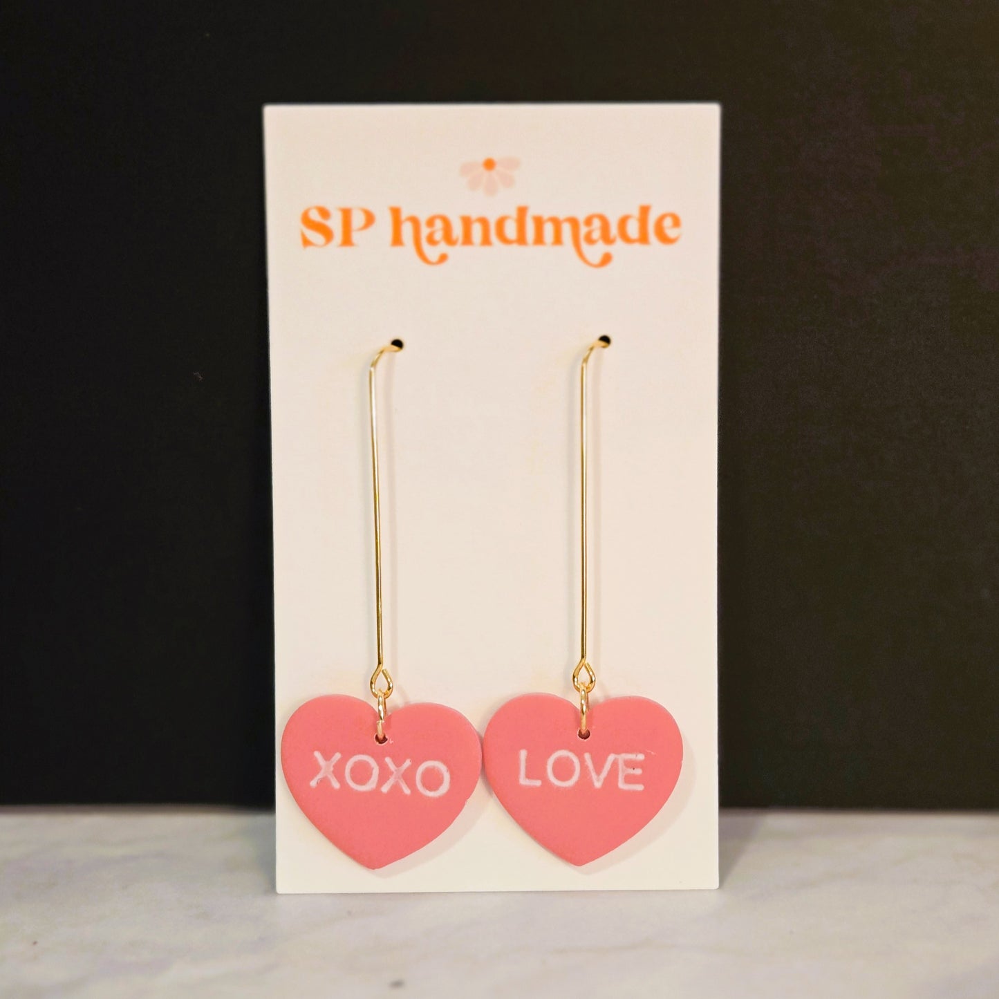 Conversation Heart Dangles | Polymer Clay Earrings