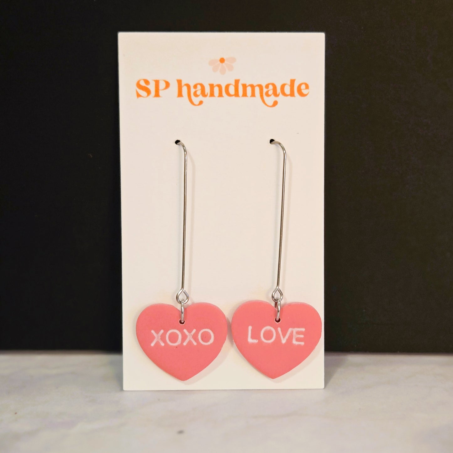 Conversation Heart Dangles | Polymer Clay Earrings