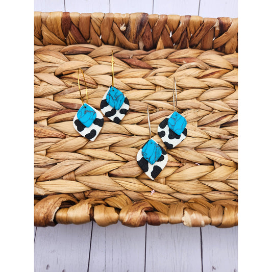 Cow Print Hoops | Polymer Clay Earrings