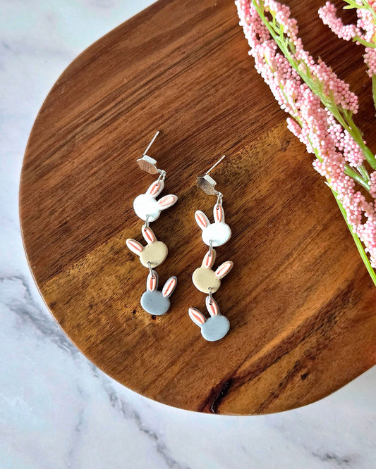 Easter Bunny Dangles | Polymer Clay Earrings
