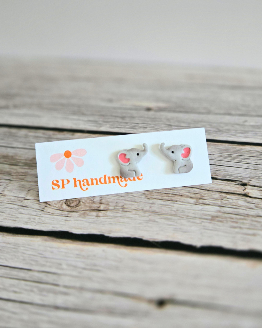 Elephant Studs | Polymer Clay Earrings