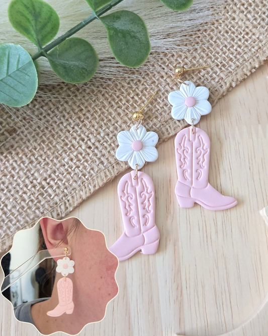 Flower Boots | Polymer Clay Earrings