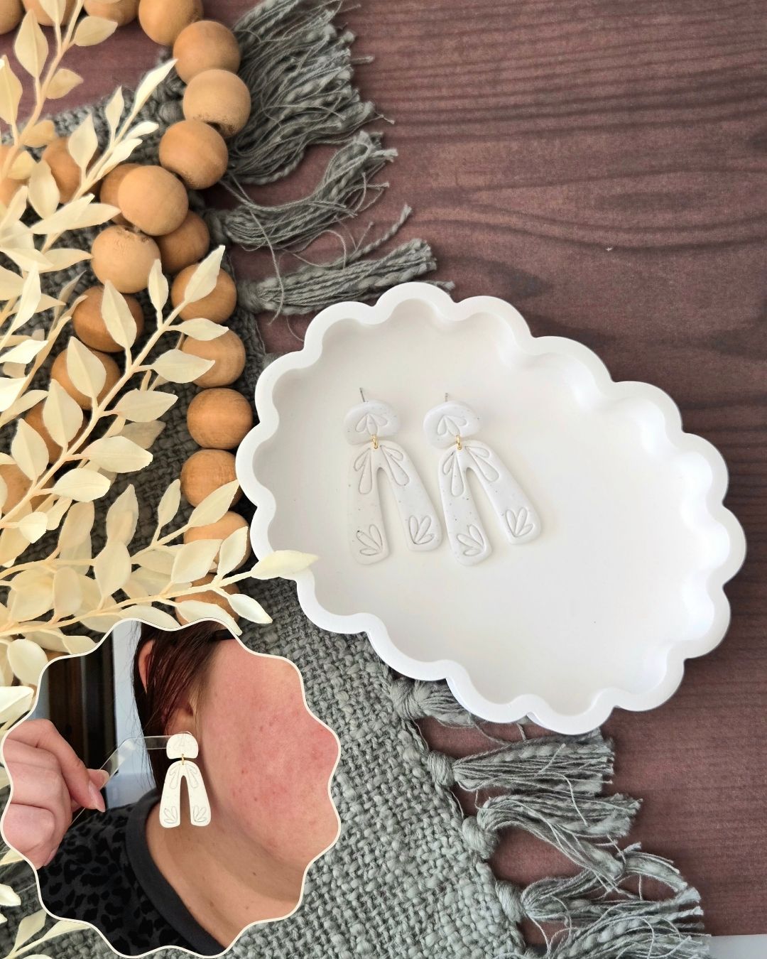 Folk Arch Dangles | Polymer Clay Earrings