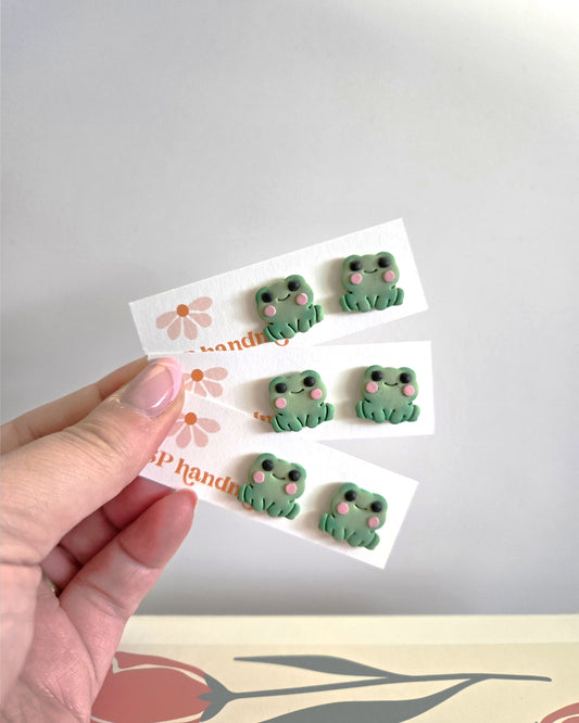Frog Studs | Polymer Clay Earrings