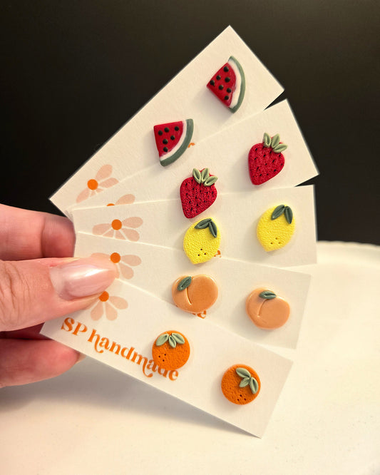 Fruit Stud Collection | Polymer Clay Earrings