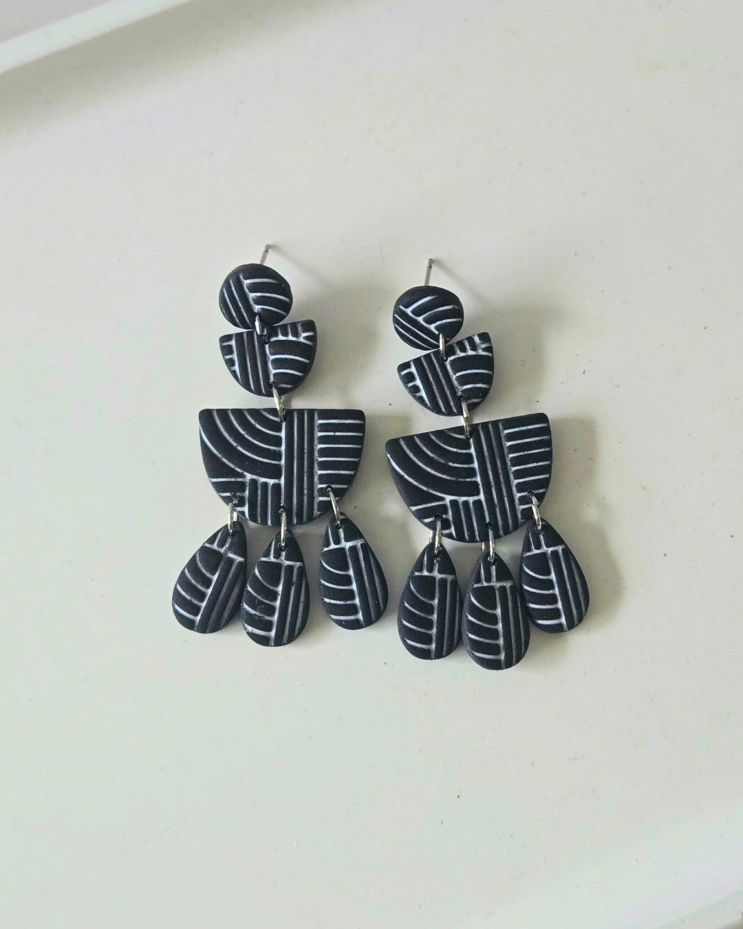 Geometric Bold Dangles | Polymer Clay Earrings