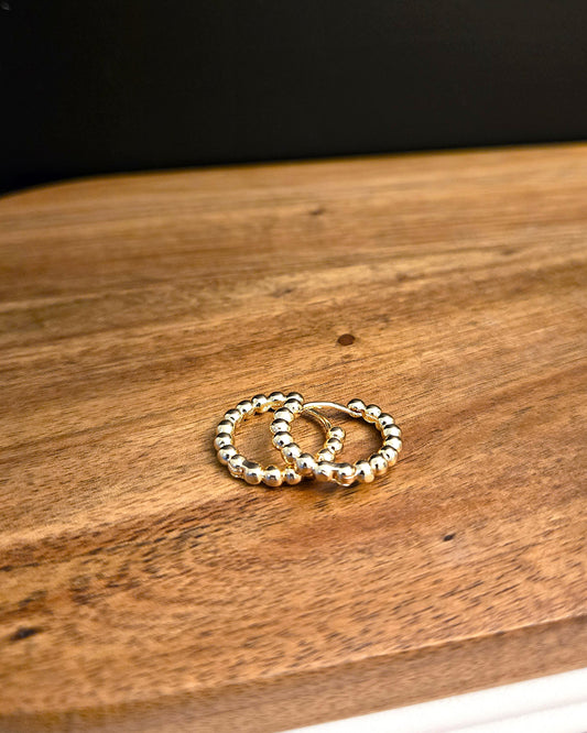Gold Bead Hoop Earrings