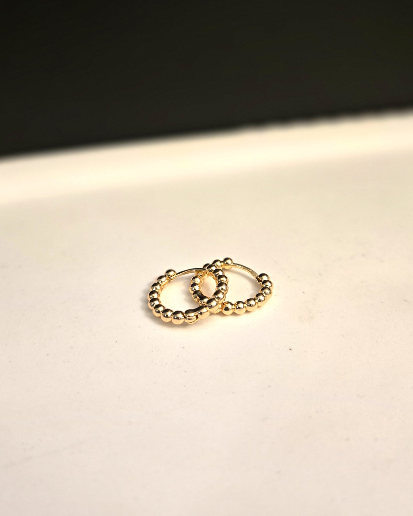 Gold Bead Hoop Earrings