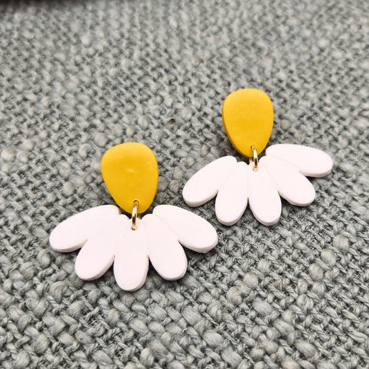 Half Daisy Dangles | Polymer Clay Earrings