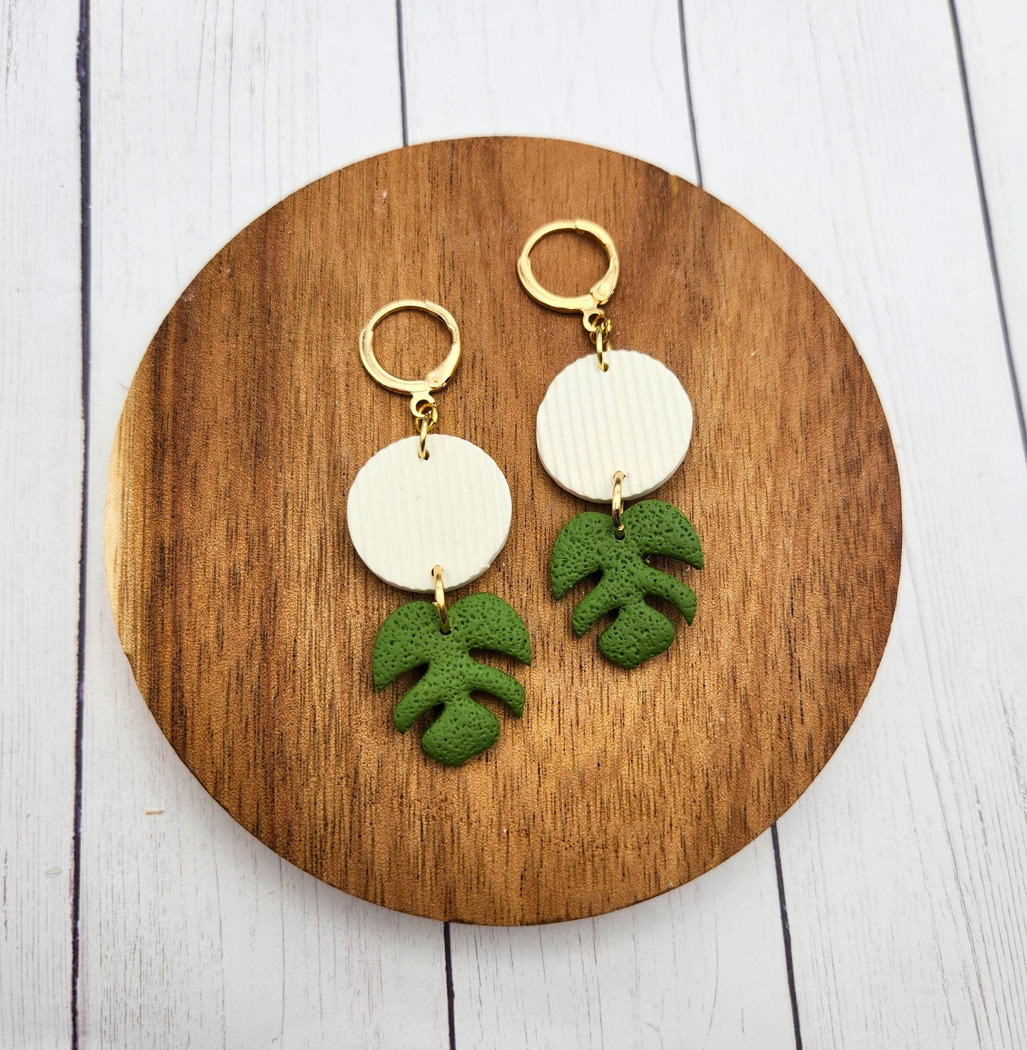 Monstera Stack | Polymer Clay Earrings