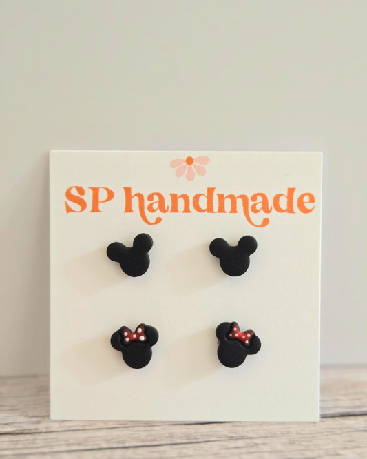Mouse Duo Stud Pack | Polymer Clay Earrings