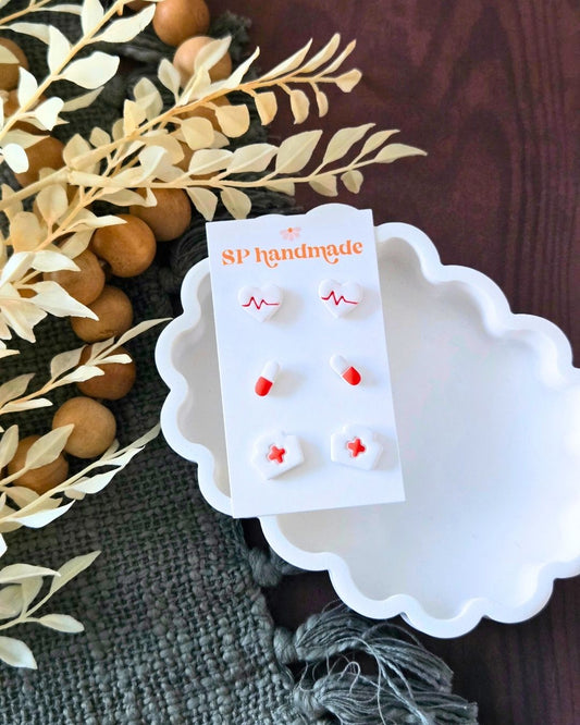 Nurse Stud Pack | Polymer Clay Earrings