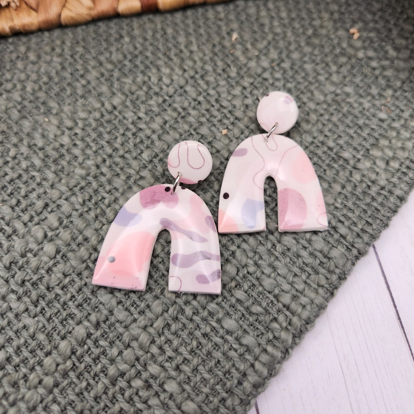 Pink Abstracts | Polymer Clay Earrings