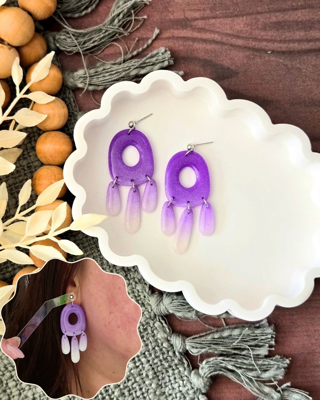 Purple Ombre | Polymer Clay Earrings