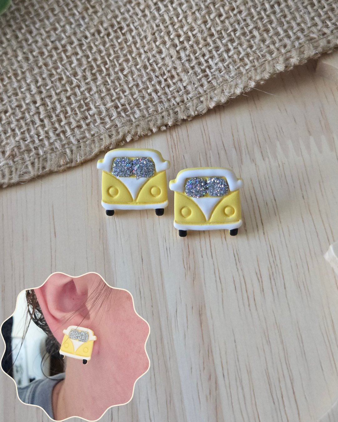 Retro Van Studs | Polymer Clay Earrings