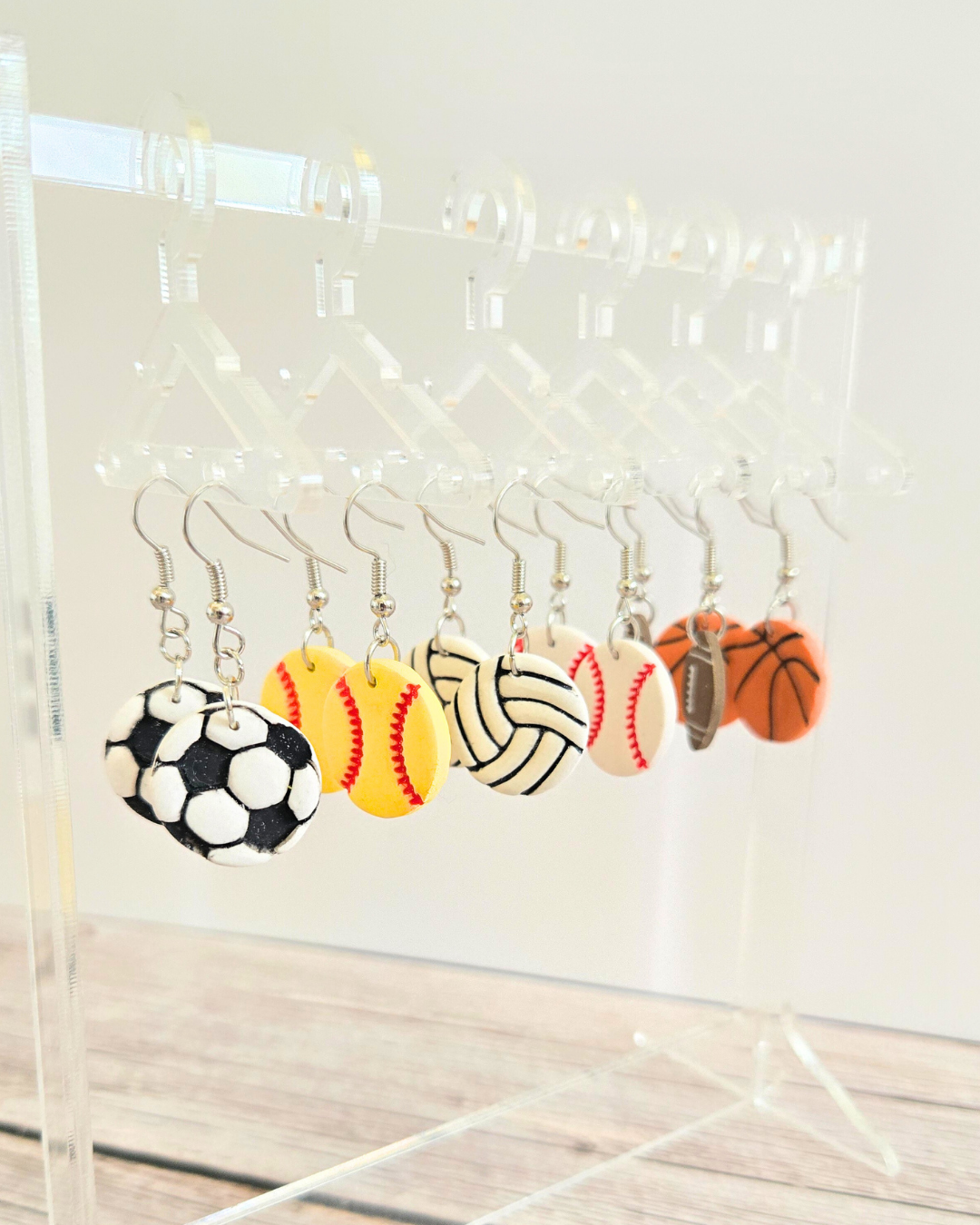 Sports Ball Dangles | Polymer Clay Earrings