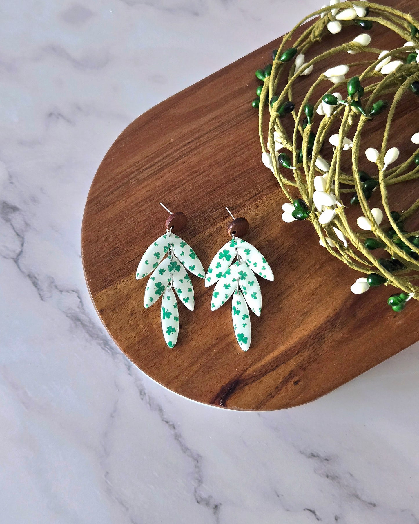 St. Patrick's Statement Dangles | Polymer Clay Earrings