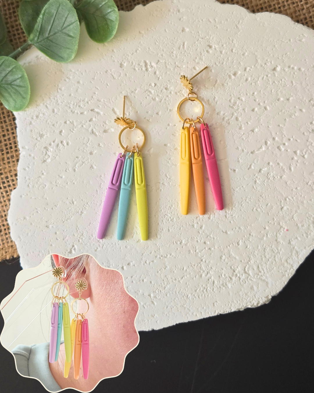 Teach in Color | Polymer Clay Earrings