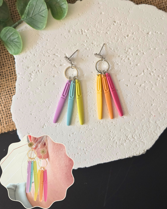 Teach in Color | Polymer Clay Earrings