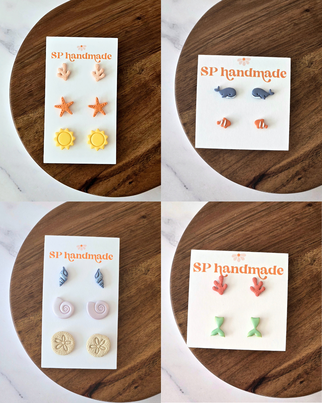 Under the Sea Stud Packs | Polymer Clay Earrings
