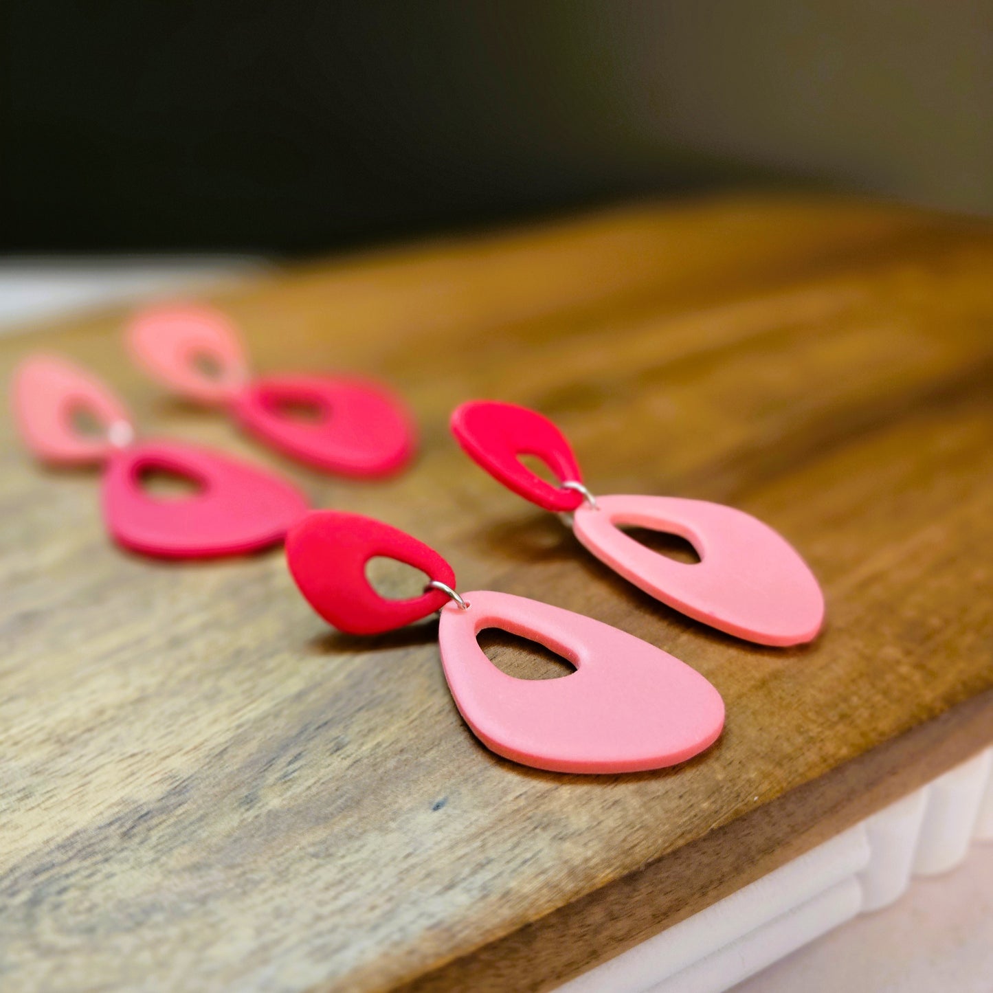 Valentine's Color Block Dangles | Polymer Clay Earrings