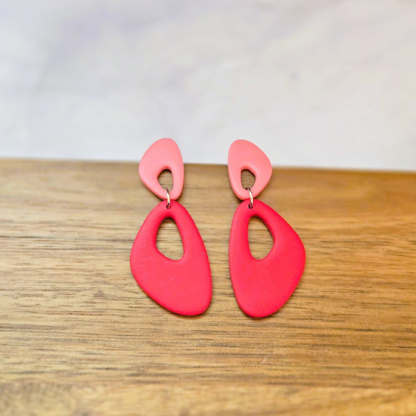 Valentine's Color Block Dangles | Polymer Clay Earrings